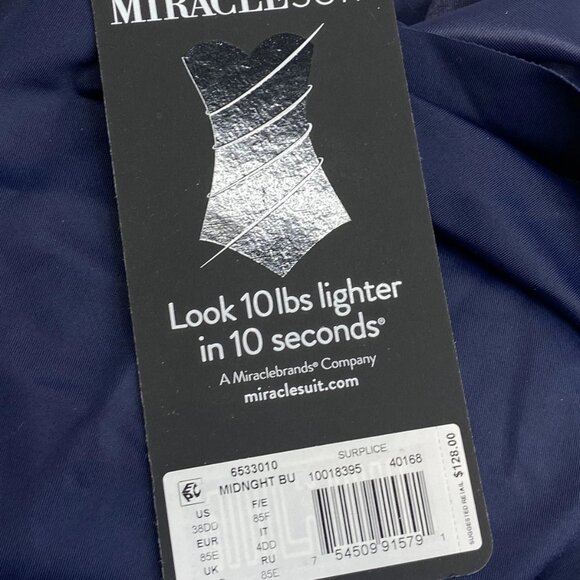 Miraclesuit Women’s Tankini Surplice Underwire Top “Midnight Blue” Size 38DD - Picture 10 of 10